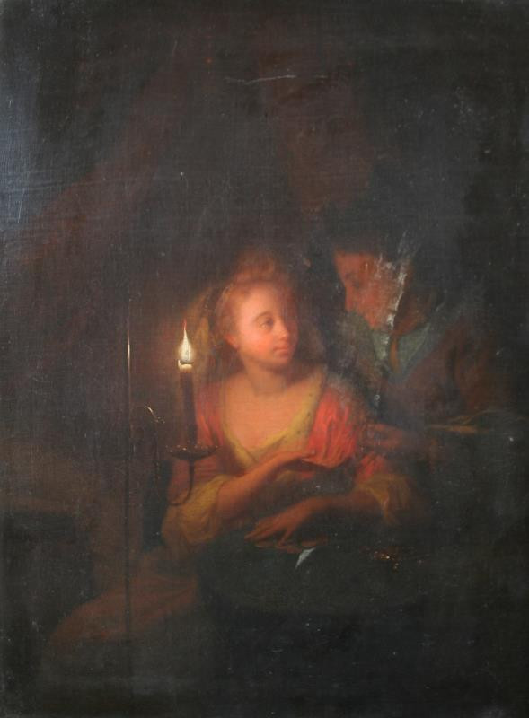 Godfried Schalcken - Dívka s kuplířkou