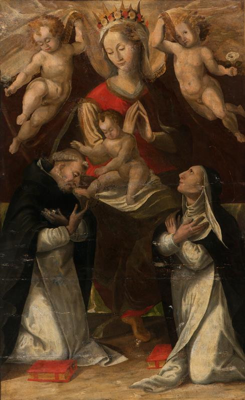 neznámý malíř moravský / rakouský (?) - Madona se sv. Dominikem a Kateřinou Sienskou