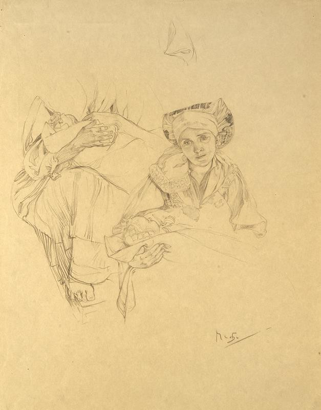 Alfons Mucha - Studie k Blahoslaveným pokojným
