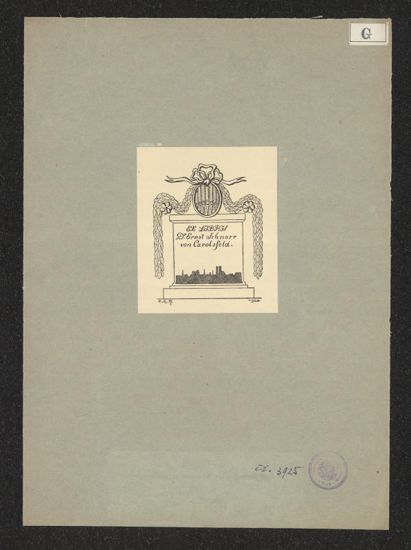Kitty von Gise (Prinzessin zu Hohenlohe) - Exlibris Dr. Ernst Schnorr von Carolsfelld