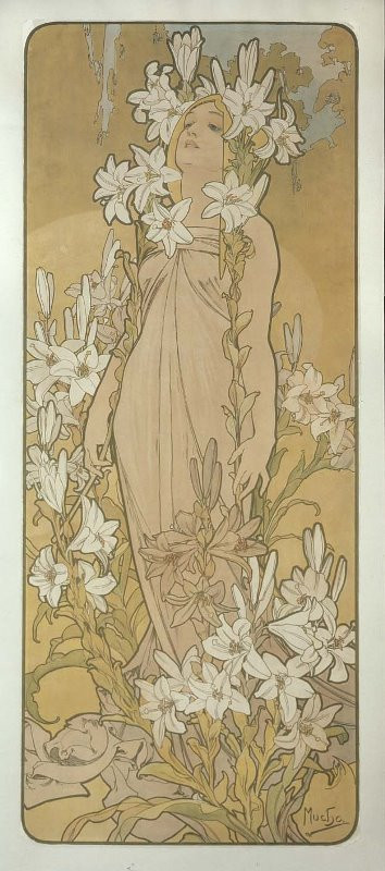 Alfons Mucha - Květiny - Lilie