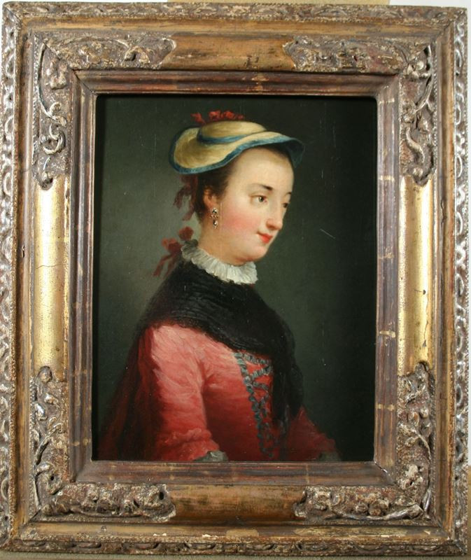 neznámý malíř německý (francouzský) - Podobizna mladé ženy v kloboučku