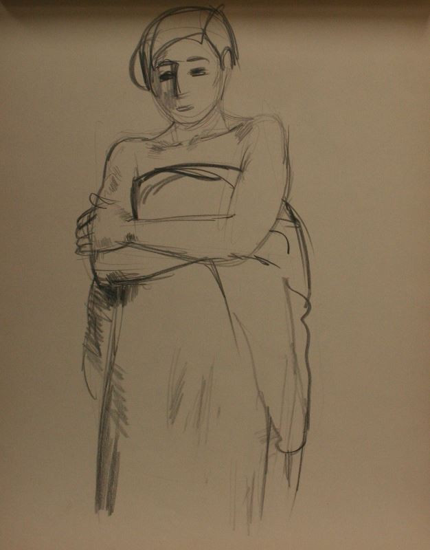 Otto Neudert - Skica zahalené ženy