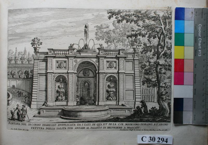 Giovanni Battista Falda - Fontana  nel secondo ingresso (al Palazzo di Belvedere)