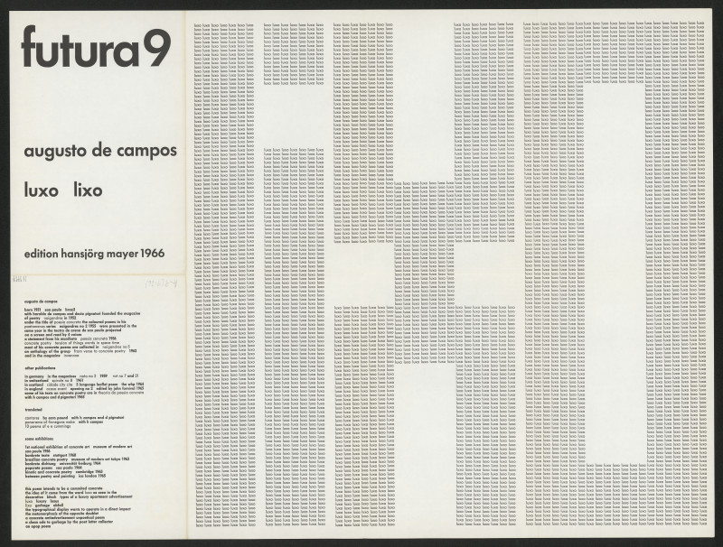 Augusto de Campos - Luxo Lixo, Futura 9 edition Hansjörg Mayer, Stuttgart, Germany (1-26)