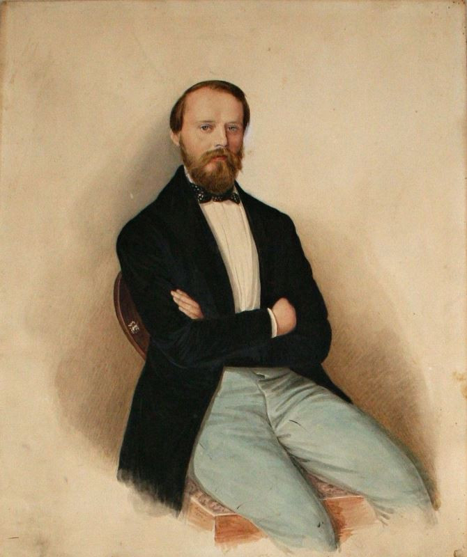 Heinrich Ferstler - Podobizna pána (Franz. Leop. Bittner, 1820-1897, Brno)