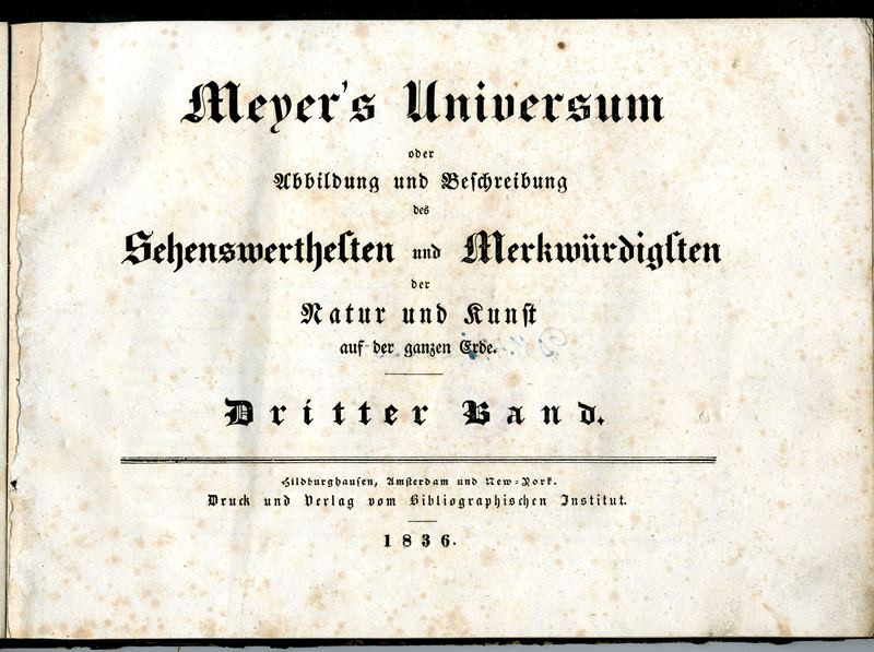 neurčený autor - Meyer´s Universum oder Abbildung und Beschreibung Sehenswerthesten...Dritter Band