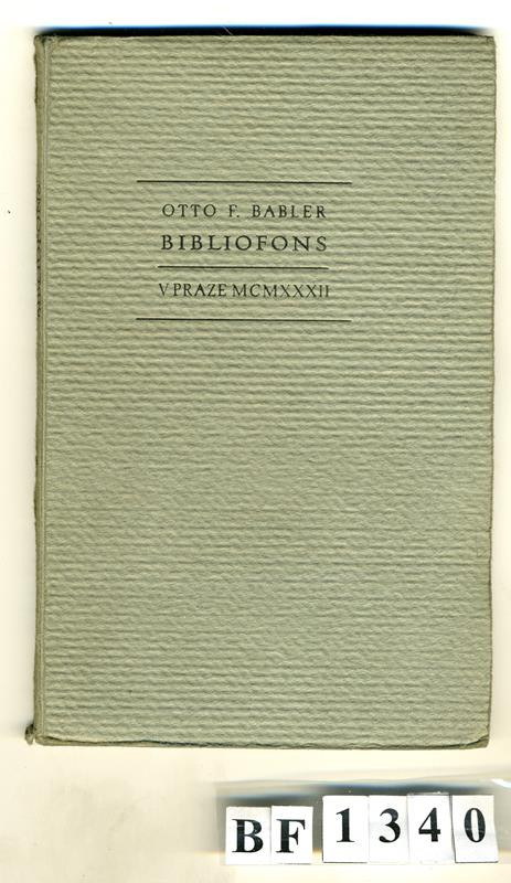 Jaroslav Picka, Otto F. Babler - Bibliofons