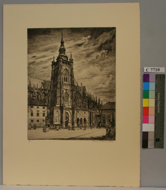 Arno Nauman - Hlavní věž (Katedrála sv. Víta, Hollar 1937 - 7)