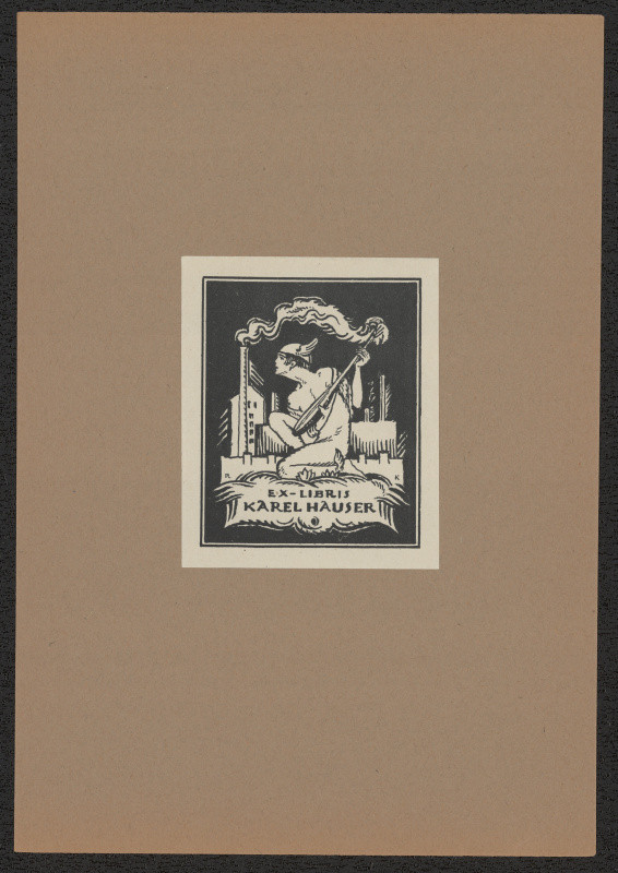 Rudolf (Ruda) Kubíček - Ex libris Karel Hauser. in Ruda Kubíček. Knižní značky. Uh. Hradiště 1921