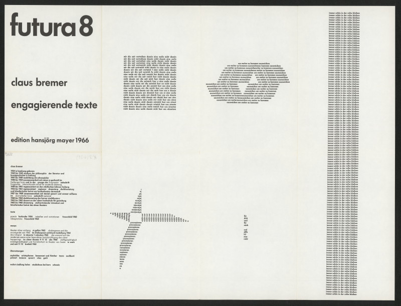 Claus Bremer - Engagierende texte, Futura 8 edition Hansjörg Mayer, Stuttgart, Germany (1-26)