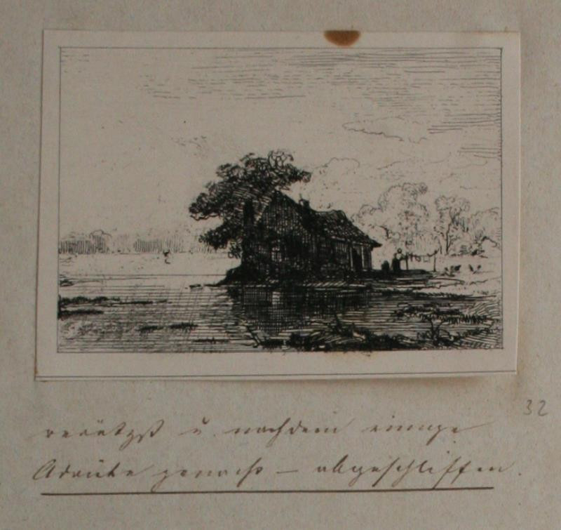 Caspar Johann Nepomuk Scheuren - Domek na břehu jezera