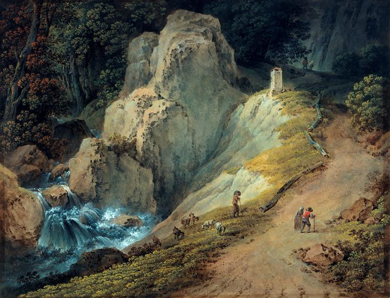 Martin von Molitor - Lesní krajina s vodopádem