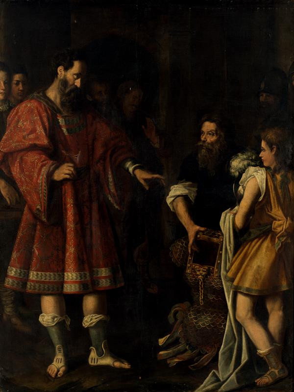neznámý malíř barokní - Mytologická scéna s donátory