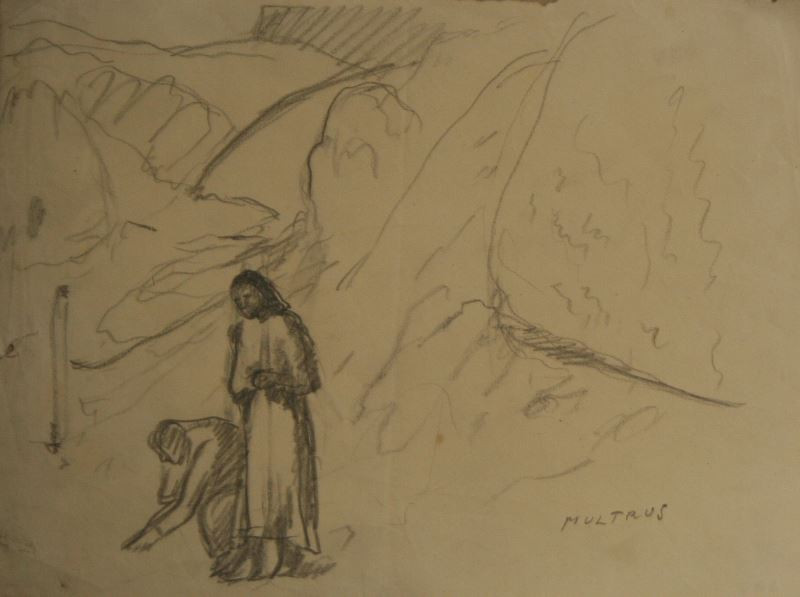 Josef Multrus - Dvě postavy v horách
