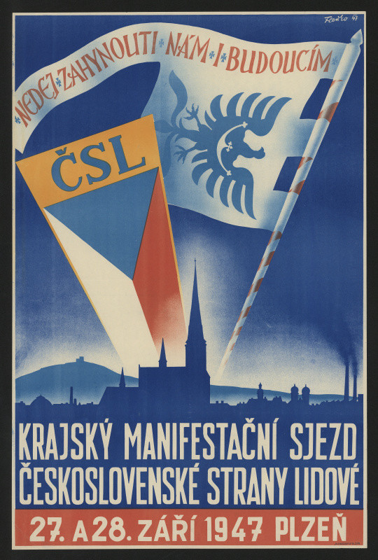 signatura nečitelná - ČSL krajský manifestační sjezd 27. a 28. září 1947 Plzeň
