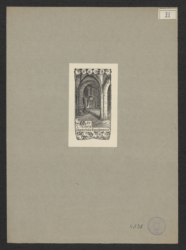 E. Hanau (Hanan?) - Exlibris Gabrielle Kauffmann