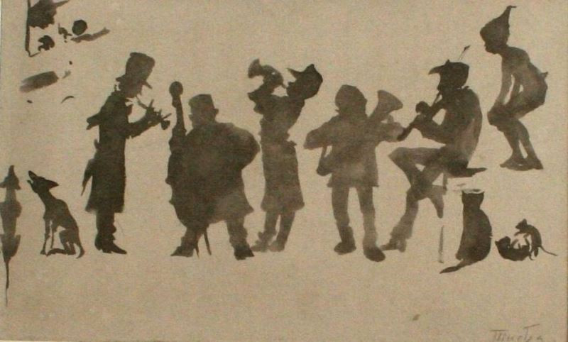 Alfons Mucha - Studie hudebníků