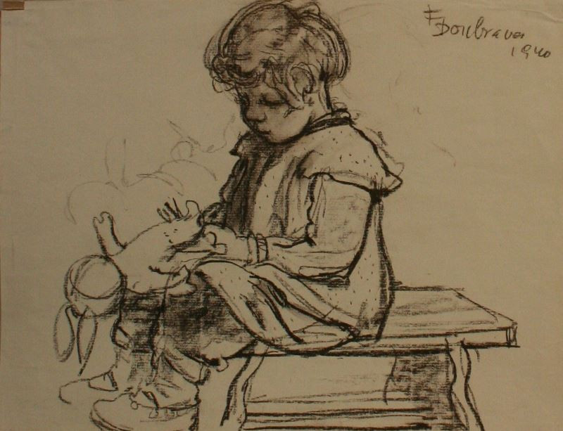 František Doubrava - Sedící dítě
