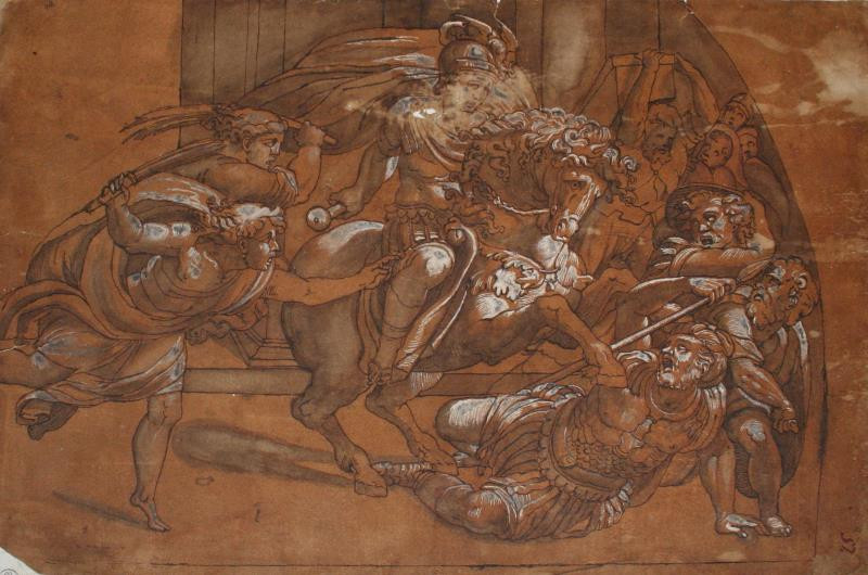 neznámý malíř - Vyhnání Heliodora z chrámu podle Raffaela