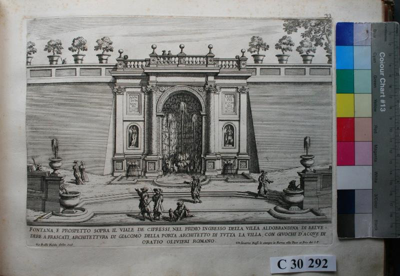 Giovanni Battista Falda - Fontana nel primo ingresso della Villa Aldokandina