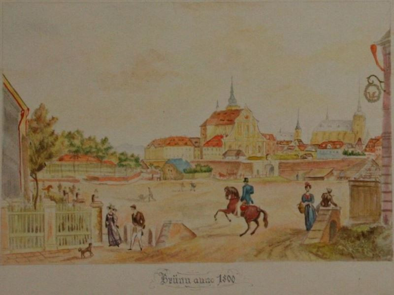 neznámý - Brünn anno 1800 - Kostel sv. Tomáše s klášterem