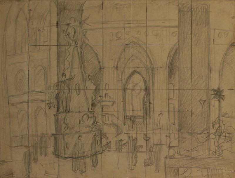 Josef Multrus - Pohled do chrámového interiéru