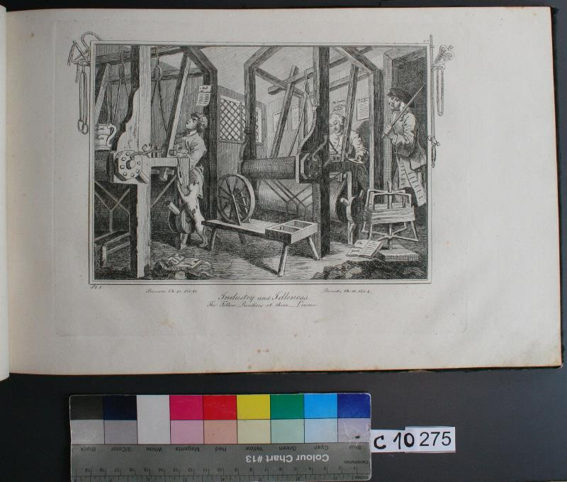 William Hogarth - Industry and Idlenes Pl. 1. in Hogarths Kupferstiche