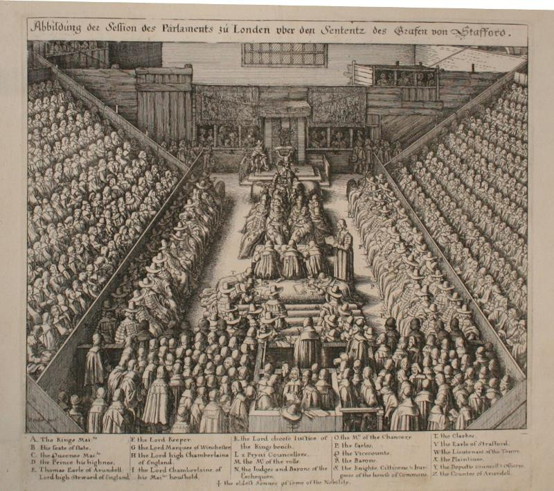 Václav (Wenceslaus) Hollar - Abbildung der Sessions des Parlaments zu Londen