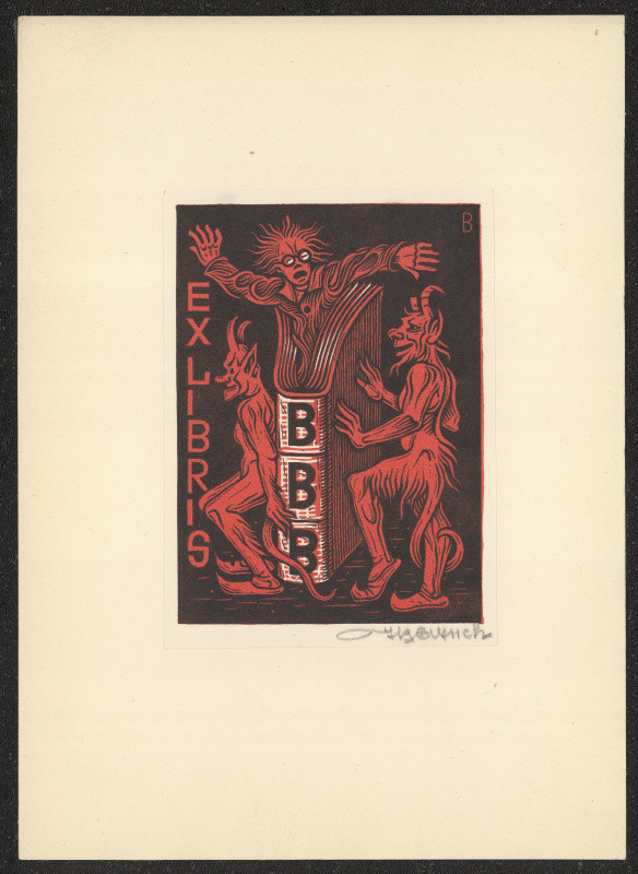 Josef (Jožka) Baruch - Exlibris B B B (B. Buchlovan)