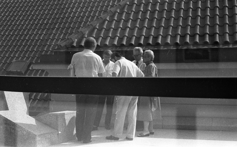 Dagmar Hochová - Církevní a humanitární výbor na terase České národní rady, léto 1990