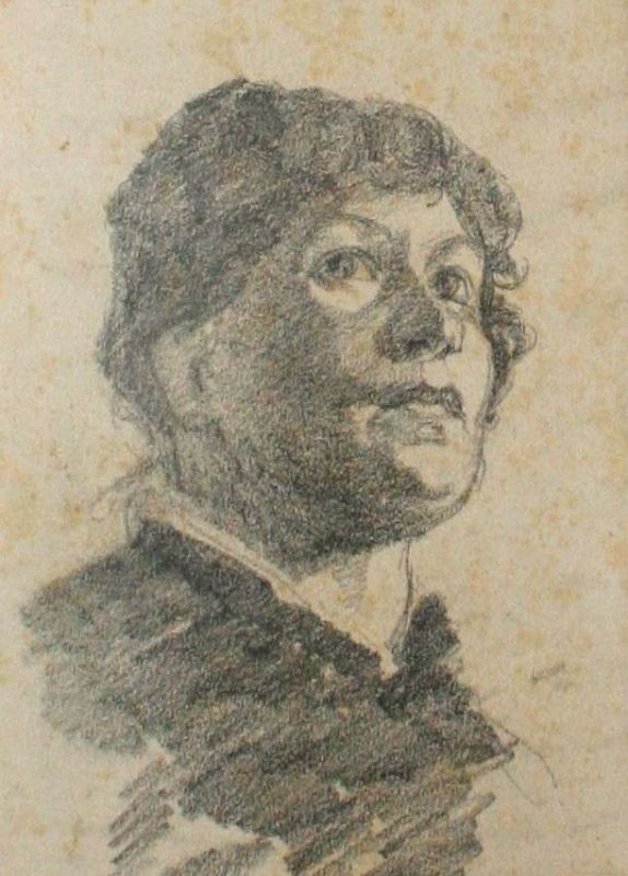 Alfons Mucha - Studie hlavy hraběnky Khunové z Hrušovan