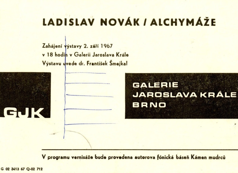 Jan Rajlich st. - Ladislav Novák / Alchymáže. Galerie Jaroslava Krále