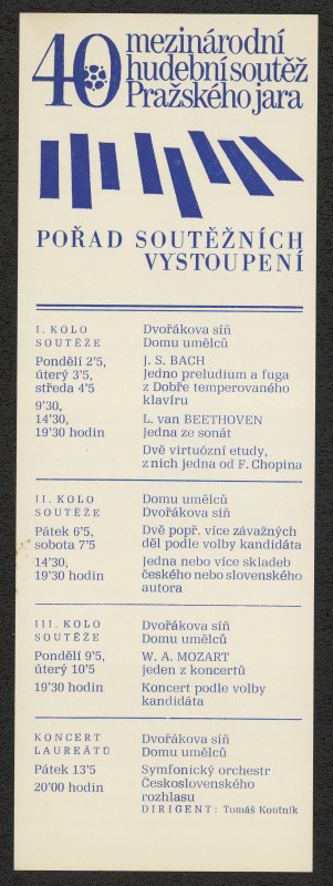 Jiří Rathouský - 40. mezinárodní h. soutěž Pražského jara, Praha, květen 1988