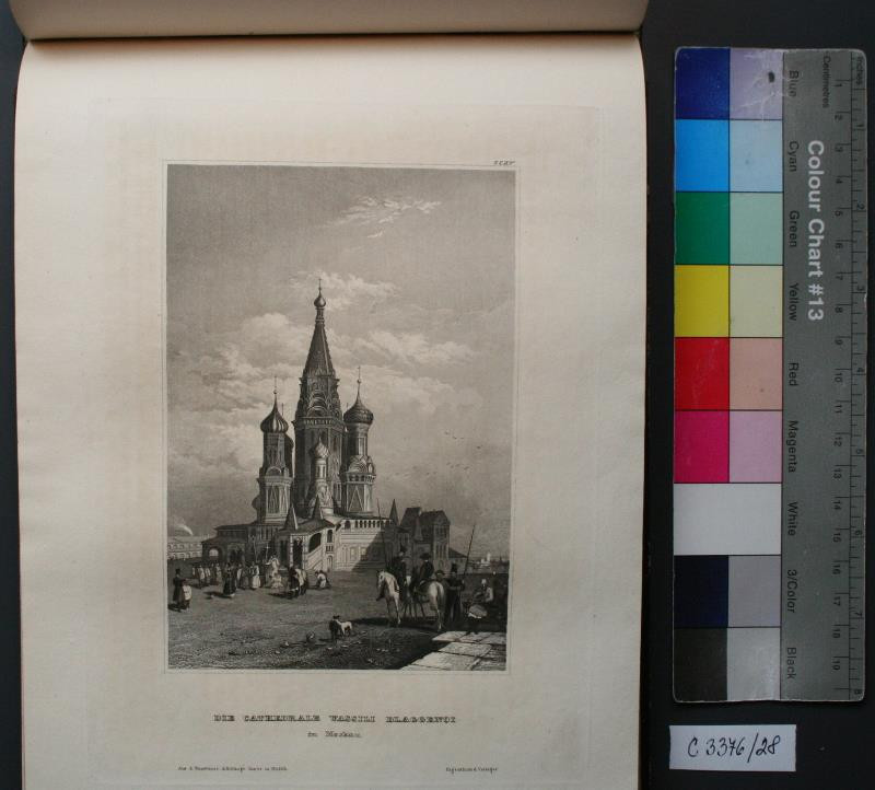 neznámý rytec - die Cathedrale Wassili Blaggenoi in Moskau. in Meyer's Universum ...