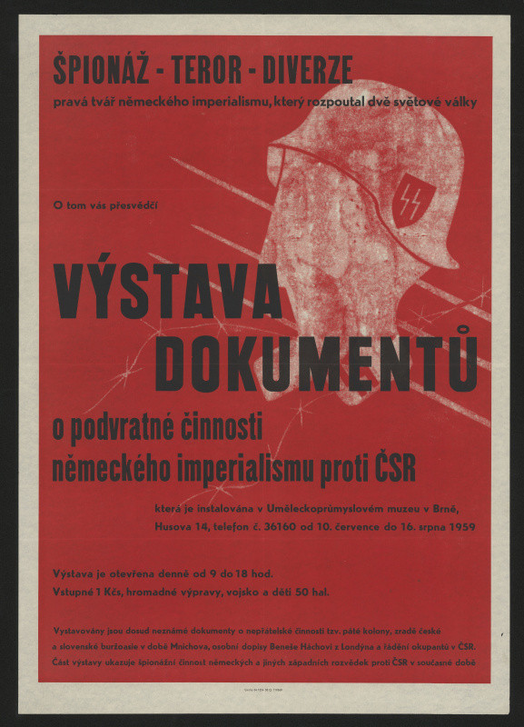 neznámý - Výstava dokumentů o podvratné činnosti němec. imperialismu, UPM Brno, Husova 14