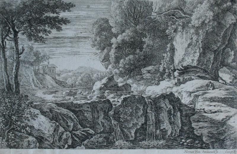 Herman van Swanevelt - Krajina s vodopádem