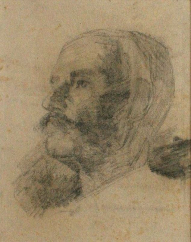 Alfons Mucha - Studie mužské hlavy
