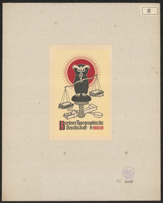 F. Scherz - Exlibris Berliner Typographische Gesellschaft