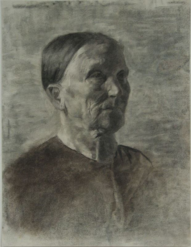 Alfons Mucha - Hlava starší ženy