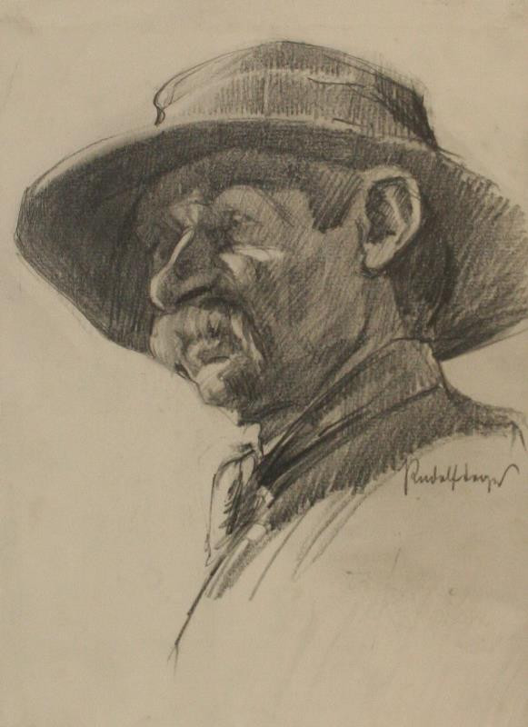 Rudolf Leger - Hlava starého muže v klobouku