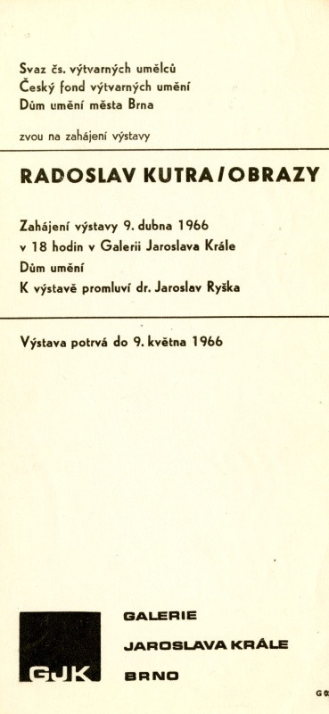Jan Rajlich st. - Radoslav Kutra / Obrazy. Galerie Jaroslava Krále