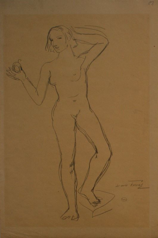 Karel Dvořák/1893 - Akt ženy s jablkem