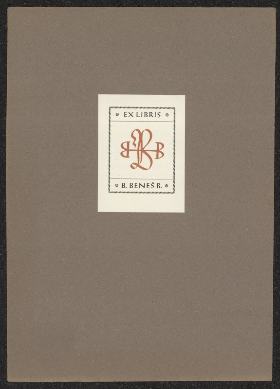 Oldřich Menhart - Ex libris B. Beneš B.