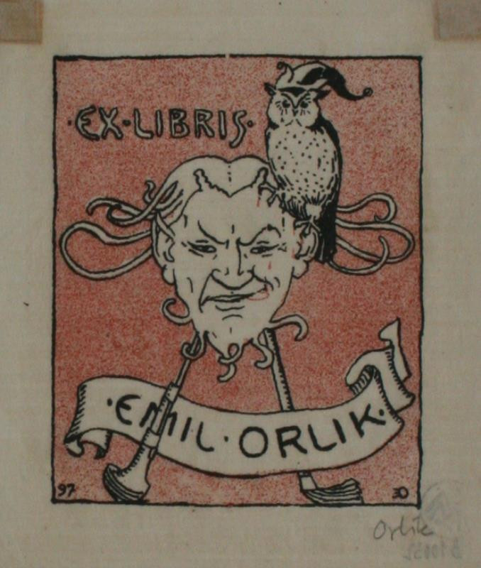 Emil Orlik - Návrh na Ex libris