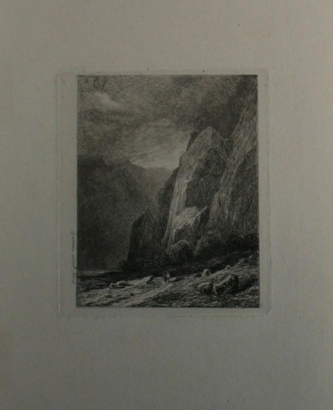 Alexandre Calame (Calme) - Essais de gravure a l' eau - forte