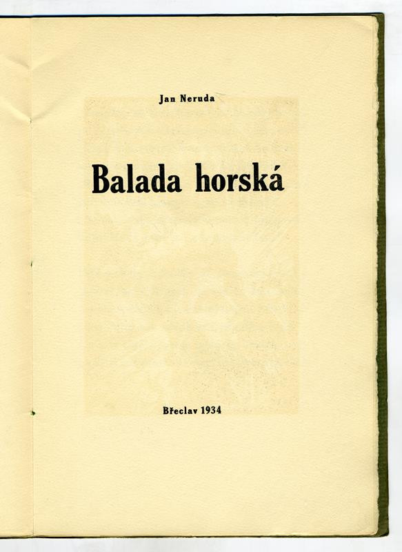 Arnošt (Ernst) Hrabal, Jan Neruda, Alois Kučík - Balada horská