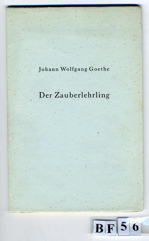 Otto F. Babler, Jan Konůpek, Johann Wolfgang von Goethe - Der Zauberlehrling
