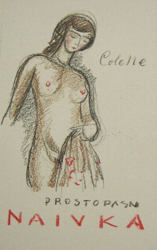 Eduard Milén - Titulní list k Prostopášné naivce od Colette (varianta)