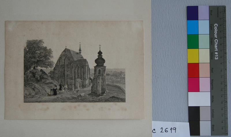 Josef Axmann - Kostel  se  zvonicí